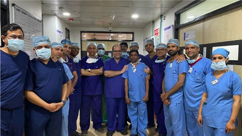 Photograph of with the team after the MitraClip procedure